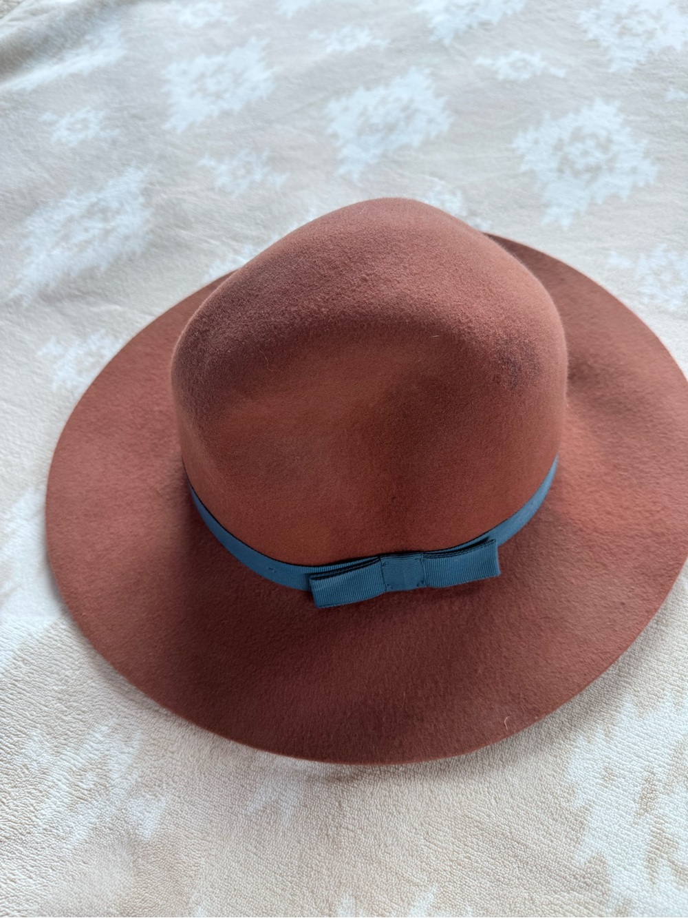 Brixton Rust Felt Fedora with Blue Ribbon - M 58cm